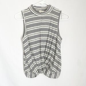 Caution To The Wild Tank Black White Stripe NWOT S